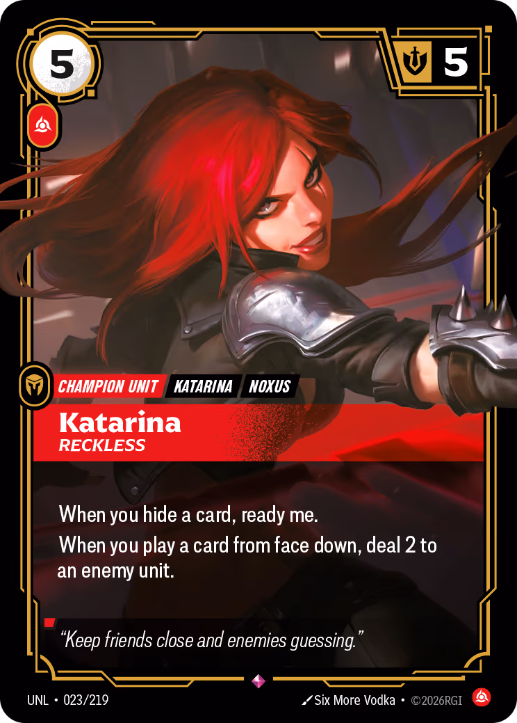 Katarina - Reckless UNL-023 Riftbound card