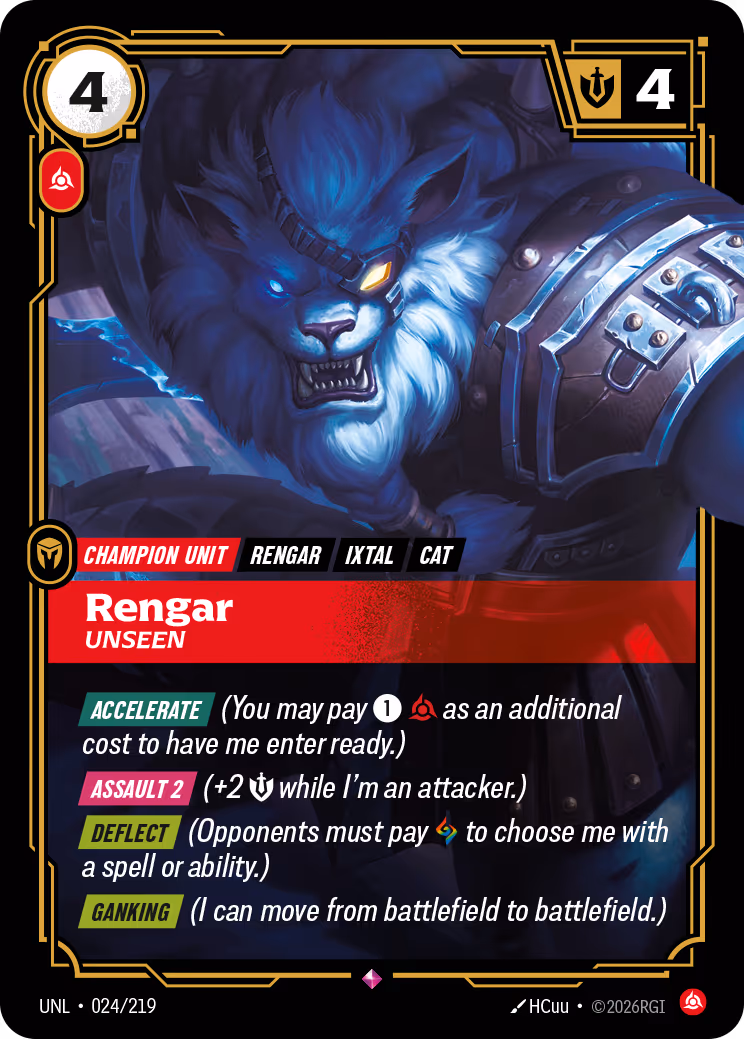 Rengar - Unseen UNL-024 Riftbound card
