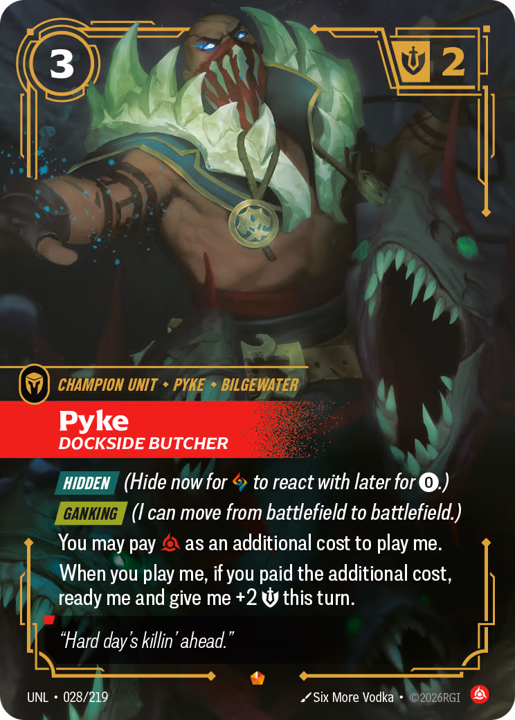Pyke - Dockside Butcher UNL-028 Riftbound card