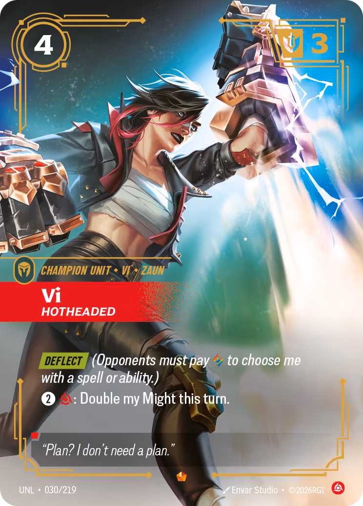 Vi - Hotheaded UNL-030 Riftbound card