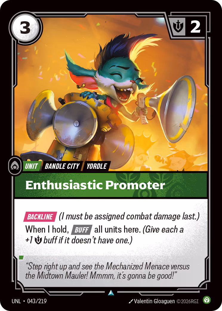 Enthusiastic Promoter UNL-043 Riftbound card