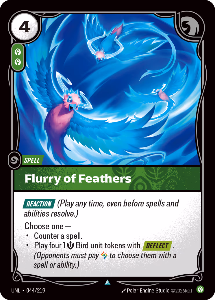 Flurry of Feathers UNL-044 Riftbound card