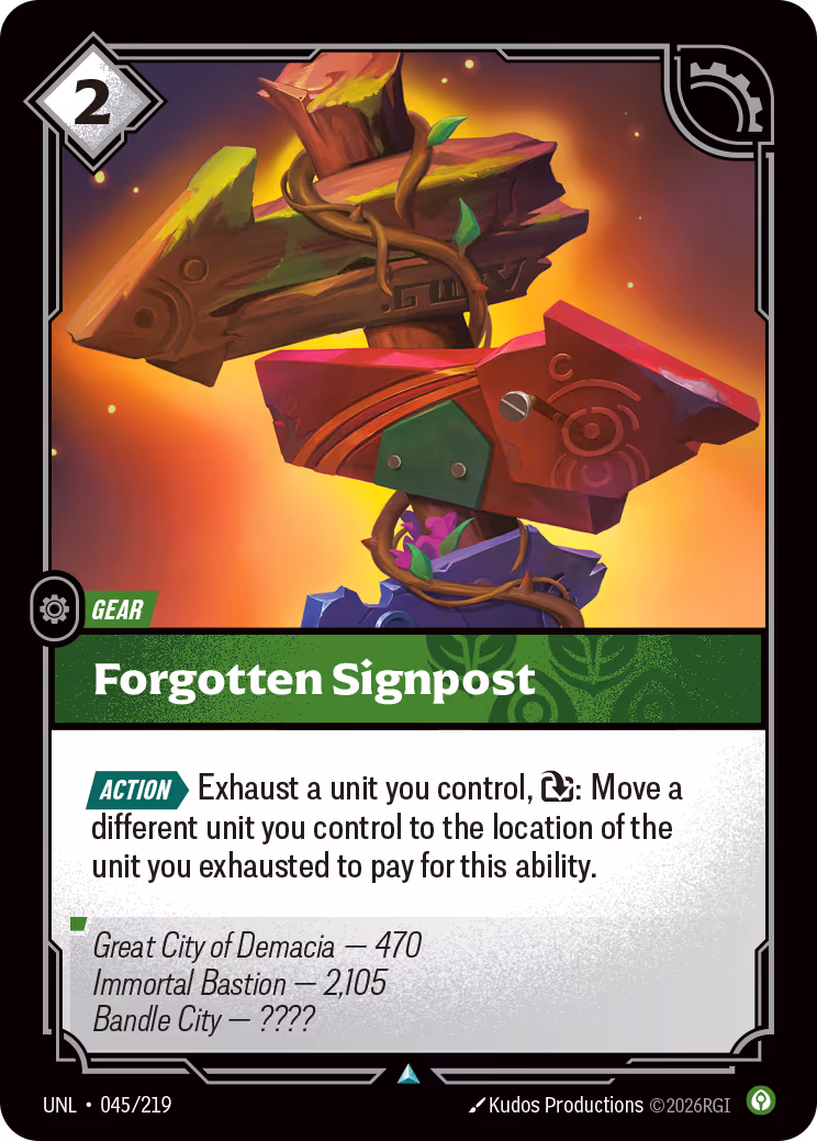 Forgotten Signpost UNL-045 Riftbound card