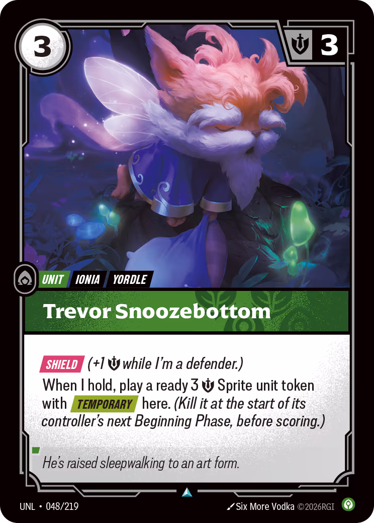 Trevor Snoozebottom UNL-048 Riftbound card