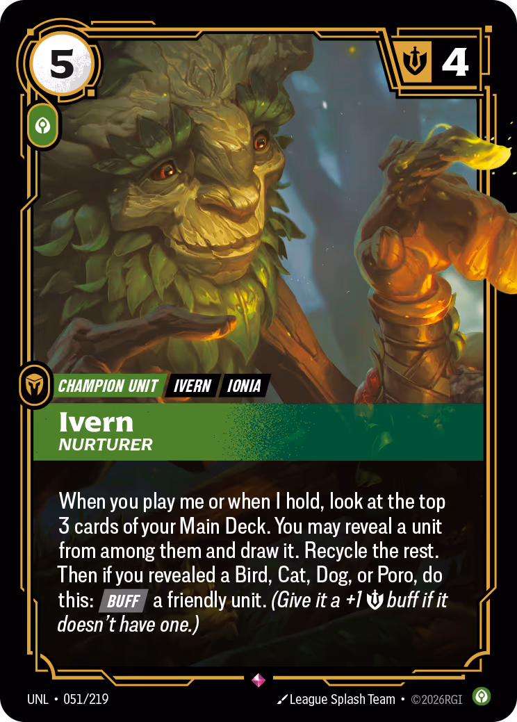 Ivern - Nurturer UNL-051 Riftbound card