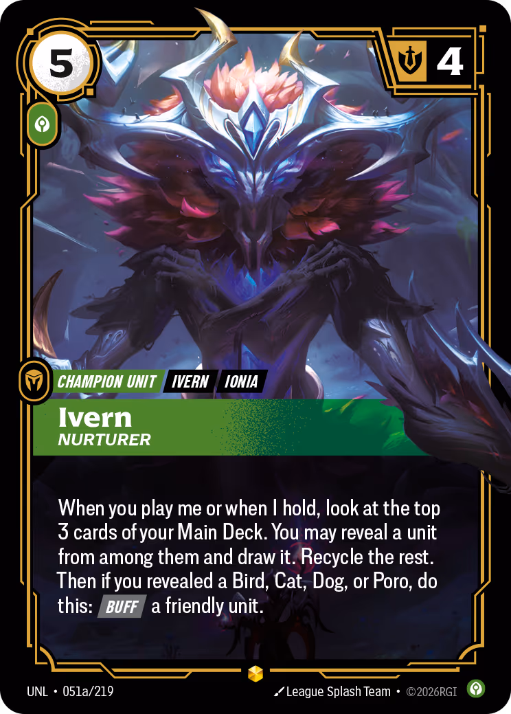 Ivern - Nurturer UNL-051A Riftbound card