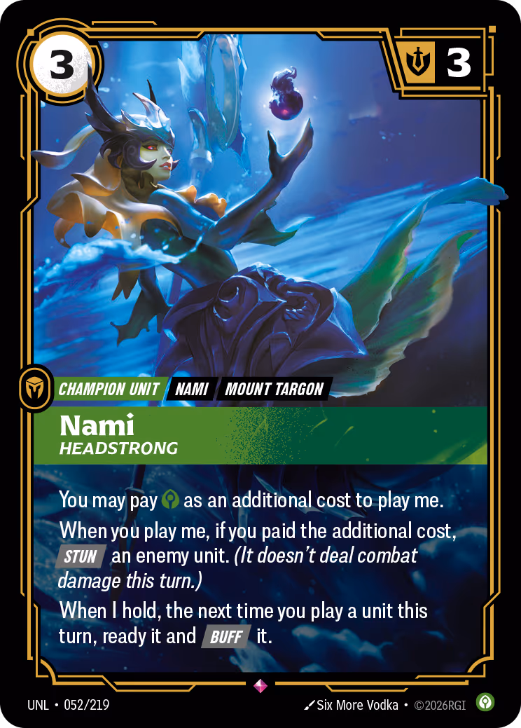 Nami - Headstrong UNL-052 Riftbound card