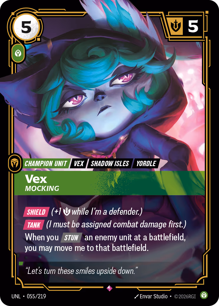 Vex - Mocking UNL-055 Riftbound card
