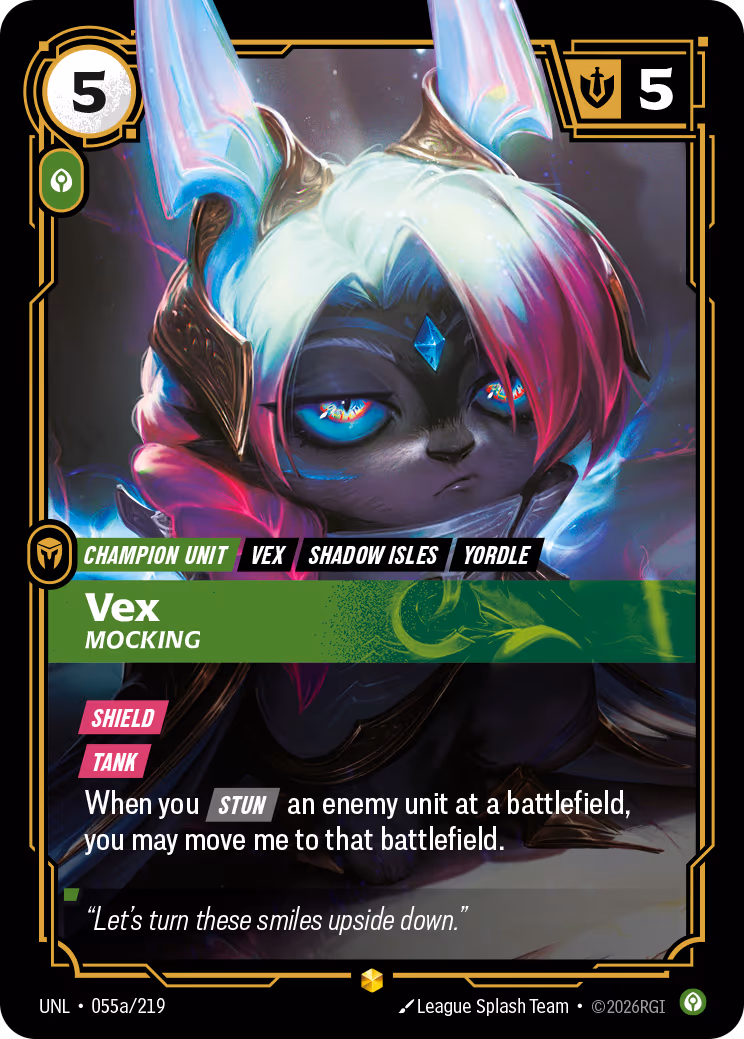Vex - Mocking UNL-055A Riftbound card