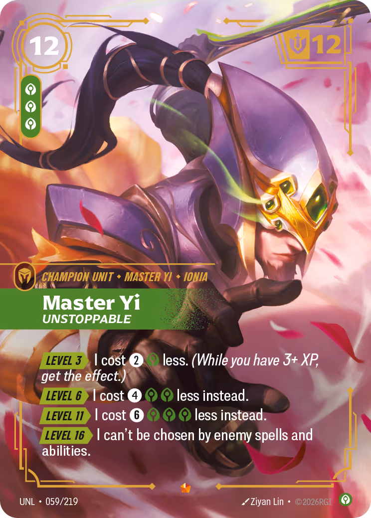 Master Yi - Unstoppable UNL-059 Riftbound card