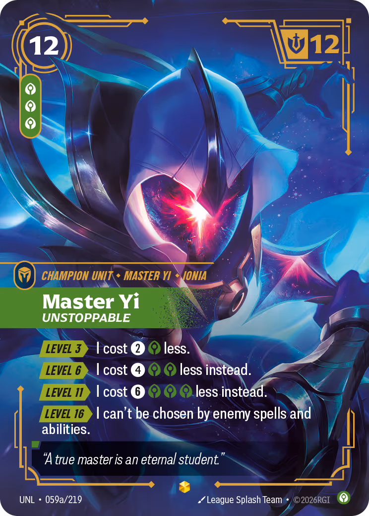 Master Yi - Unstoppable UNL-059A Riftbound card