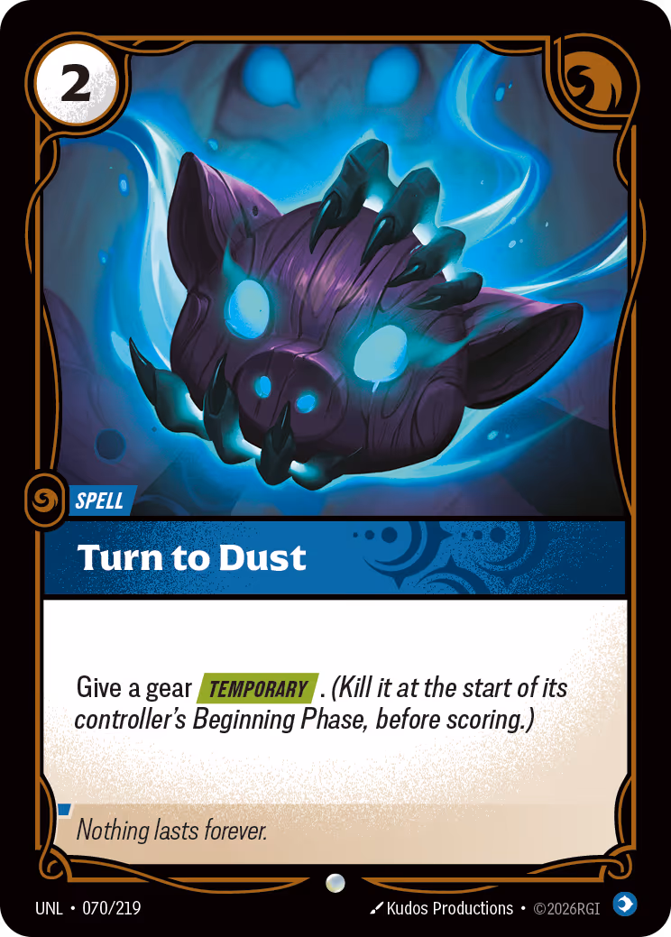 Turn to Dust UNL-070 Riftbound card
