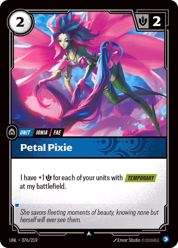 Petal Pixie UNL-076 Riftbound card