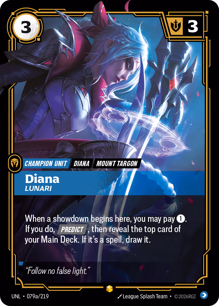 Diana - Lunari UNL-079A Riftbound card