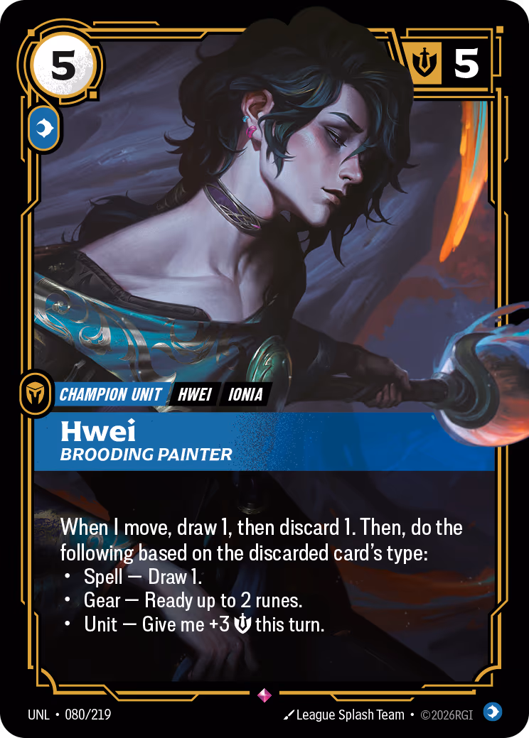 Hwei - Brooding Painter UNL-080 Riftbound card