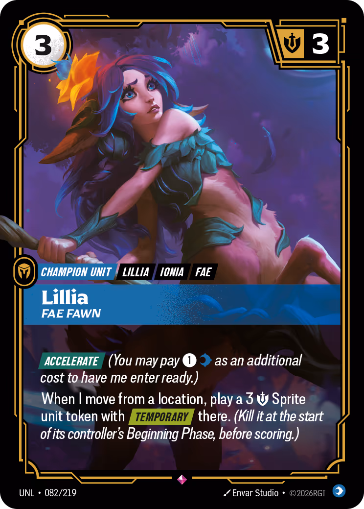 Lillia - Fae Fawn UNL-082 Riftbound card