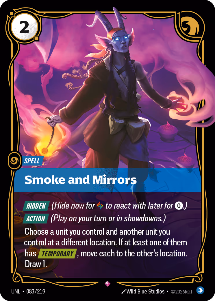 Smoke and Mirrors UNL-083 Riftbound card