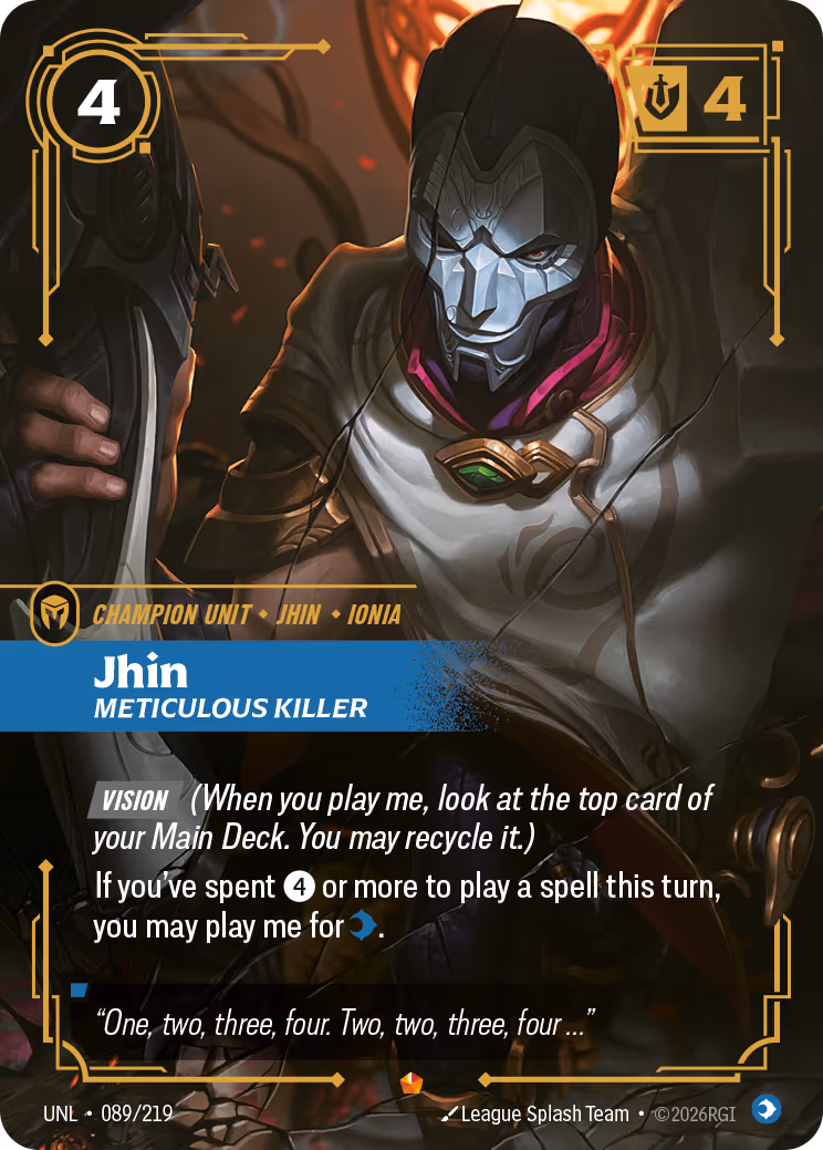 Jhin - Meticulous Killer UNL-089 Riftbound card