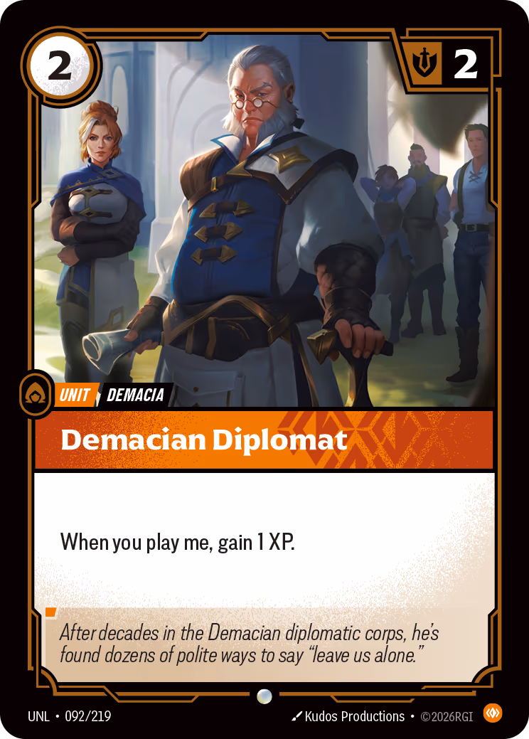 Demacian Diplomat UNL-092 Riftbound card