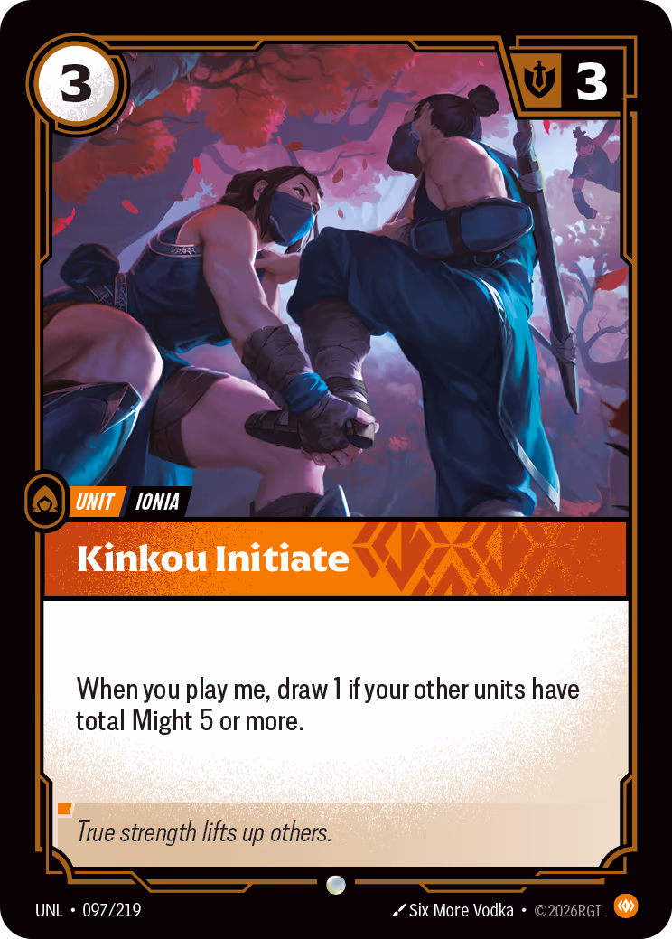 Kinkou Initiate UNL-097 Riftbound card