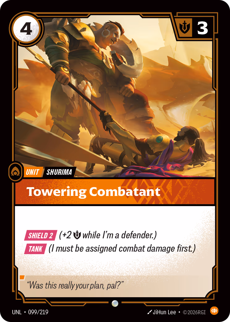 Towering Combatant UNL-099 Riftbound card