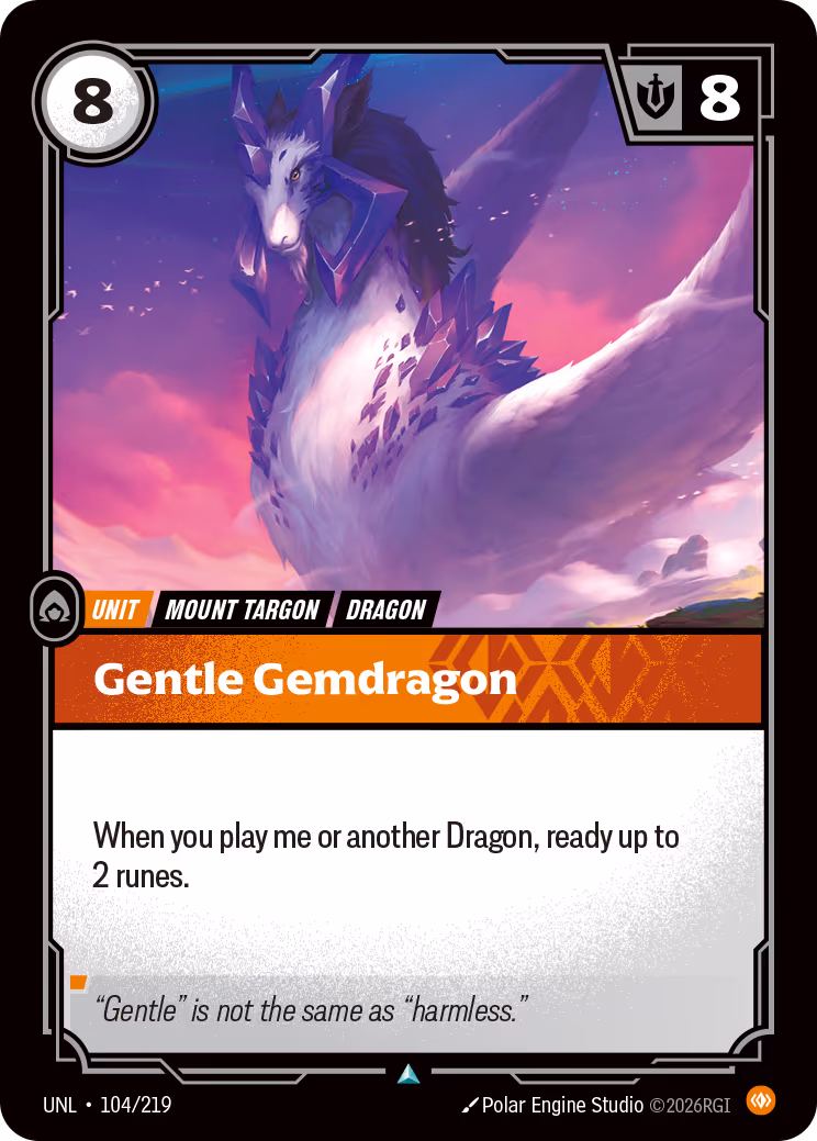Gentle Gemdragon UNL-104 Riftbound card