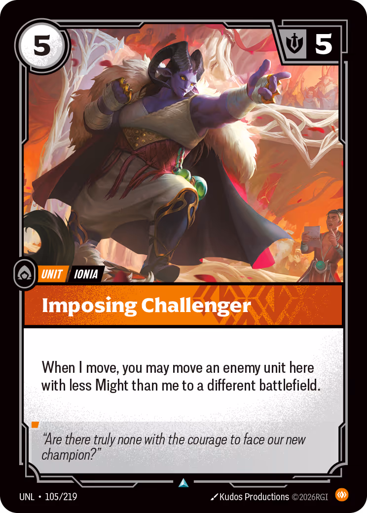 Imposing Challenger UNL-105 Riftbound card