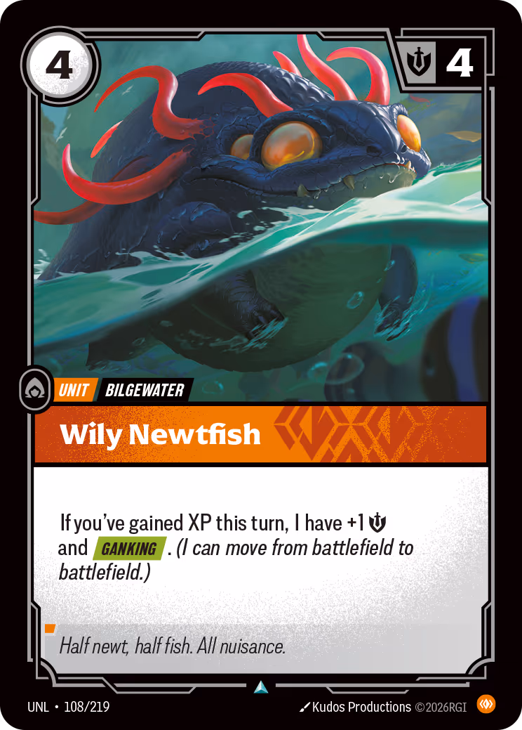 Wily Newtfish UNL-108 Riftbound card