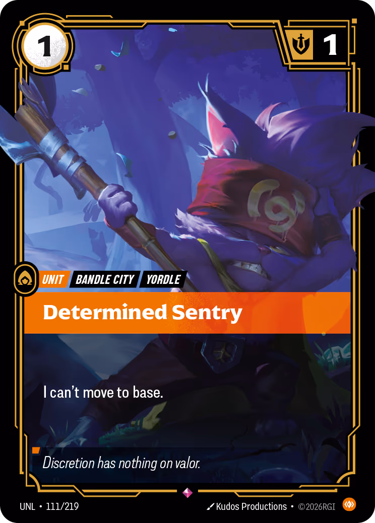 Determined Sentry UNL-111 Riftbound card