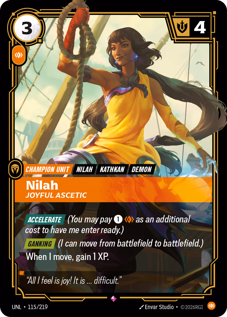 Nilah - Joyful Ascetic UNL-115 Riftbound card