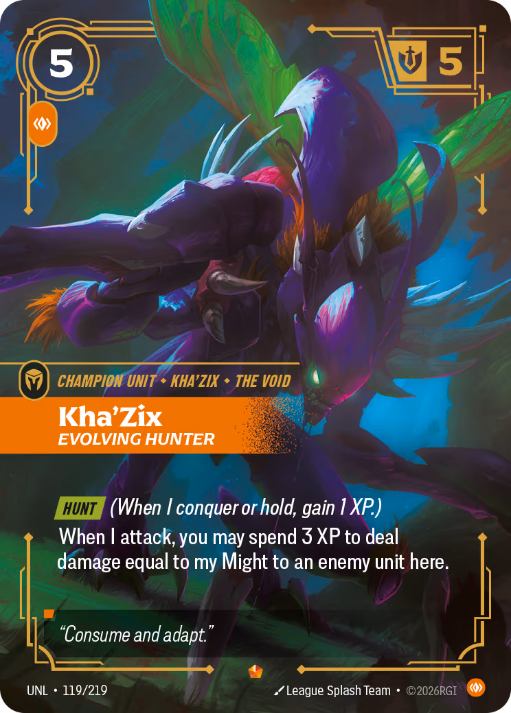 Kha'Zix - Evolving Hunter UNL-119 Riftbound card