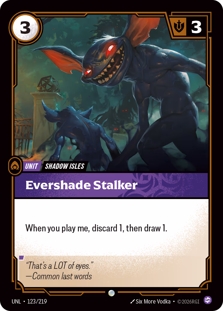 Evershade Stalker UNL-123 Riftbound card