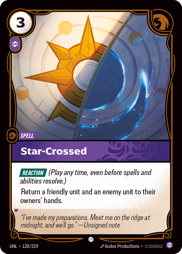 Star-Crossed UNL-128 Riftbound card
