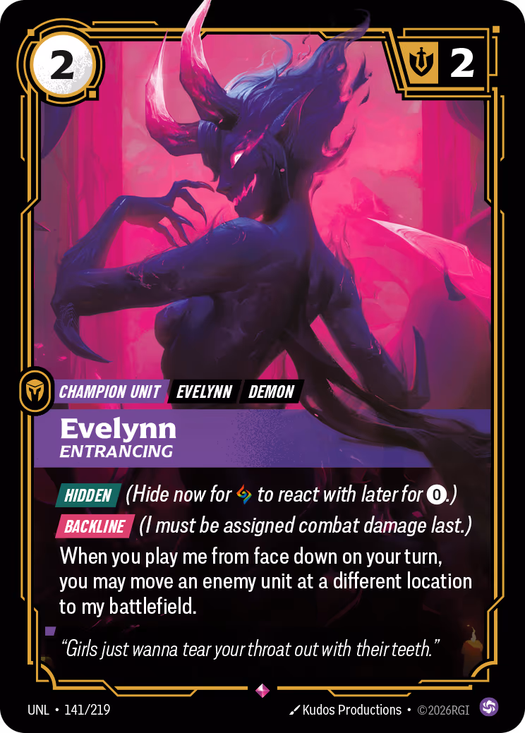 Evelynn - Entrancing UNL-141 Riftbound card