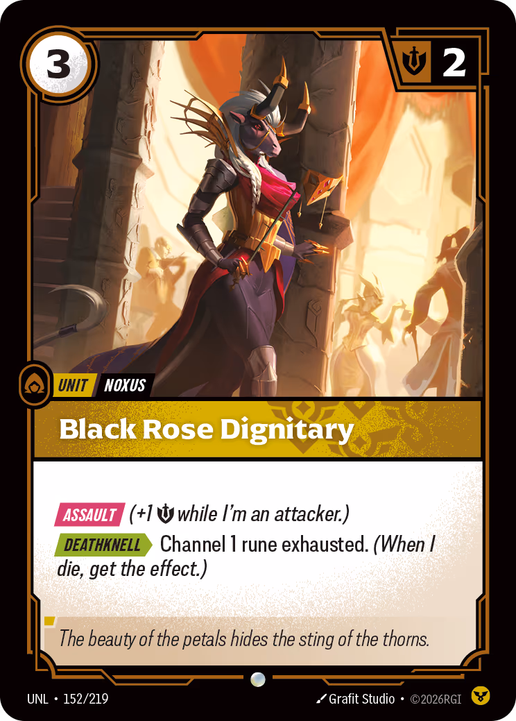 Black Rose Dignitary UNL-152 Riftbound card