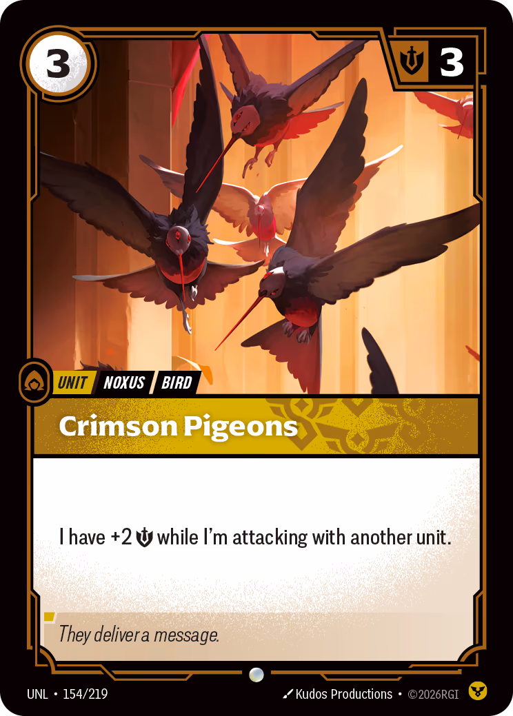 Crimson Pigeons UNL-154 Riftbound card