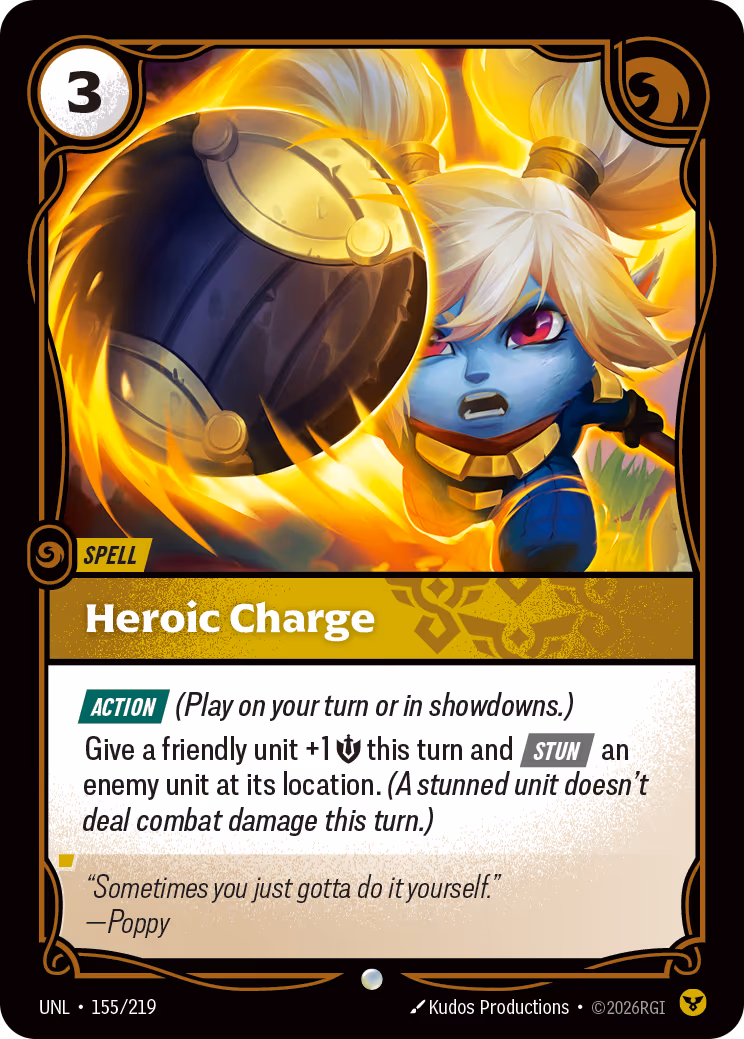 Heroic Charge UNL-155 Riftbound card
