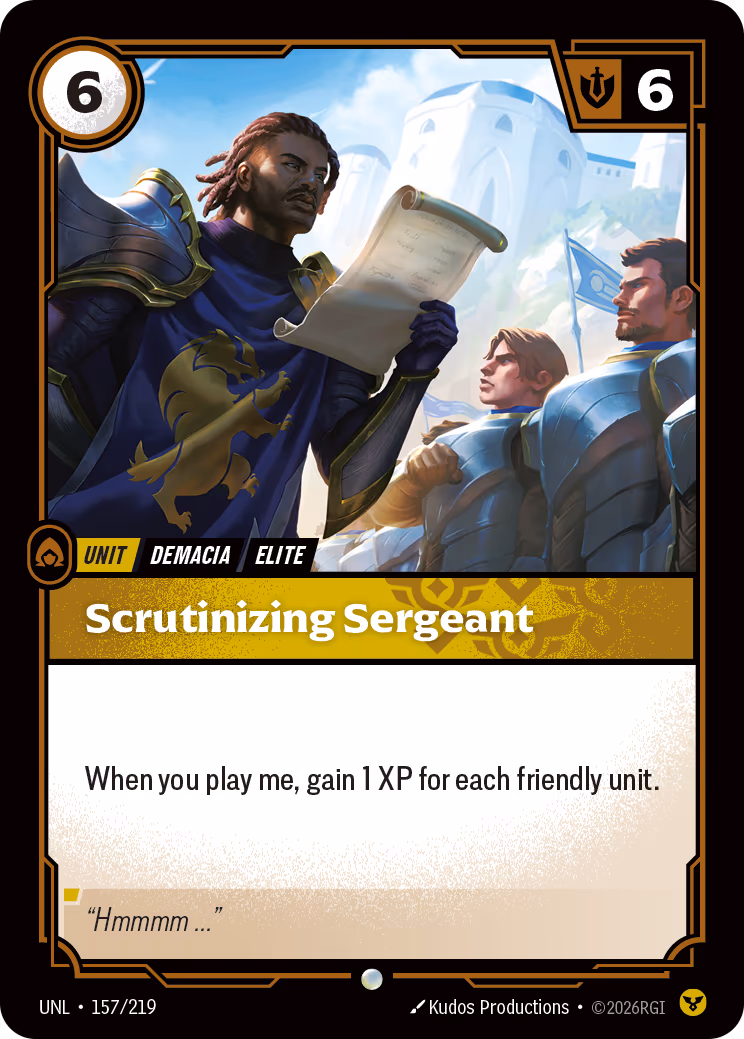 Scrutinizing Sergeant UNL-157 Riftbound card