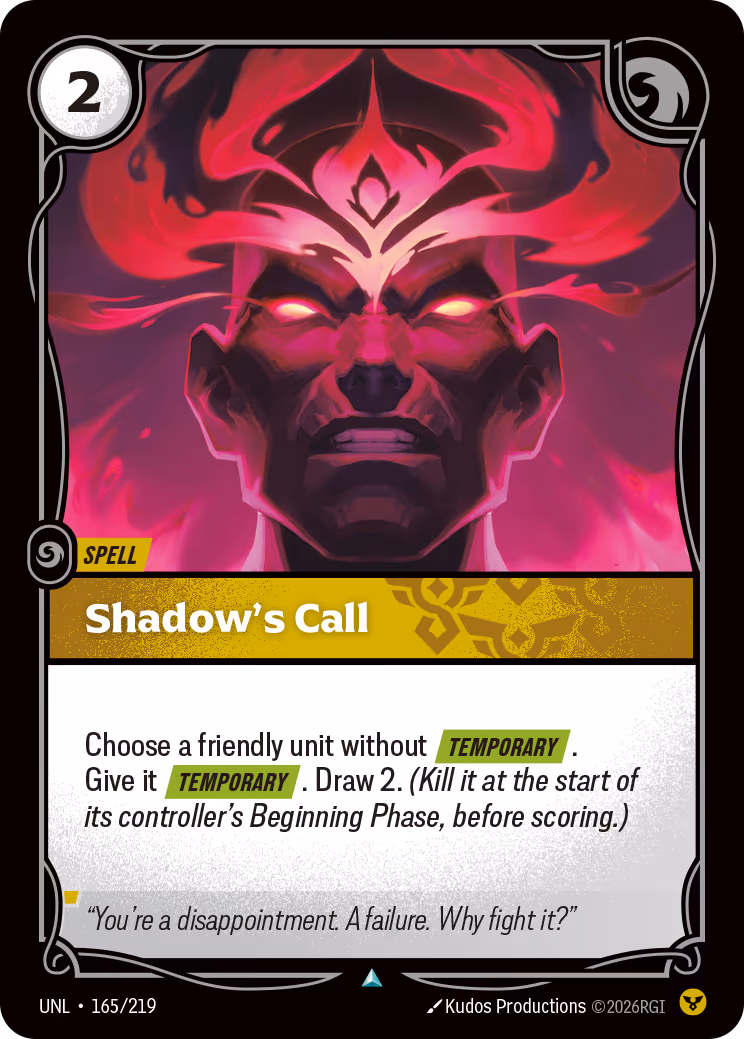 Shadow's Call UNL-165 Riftbound card