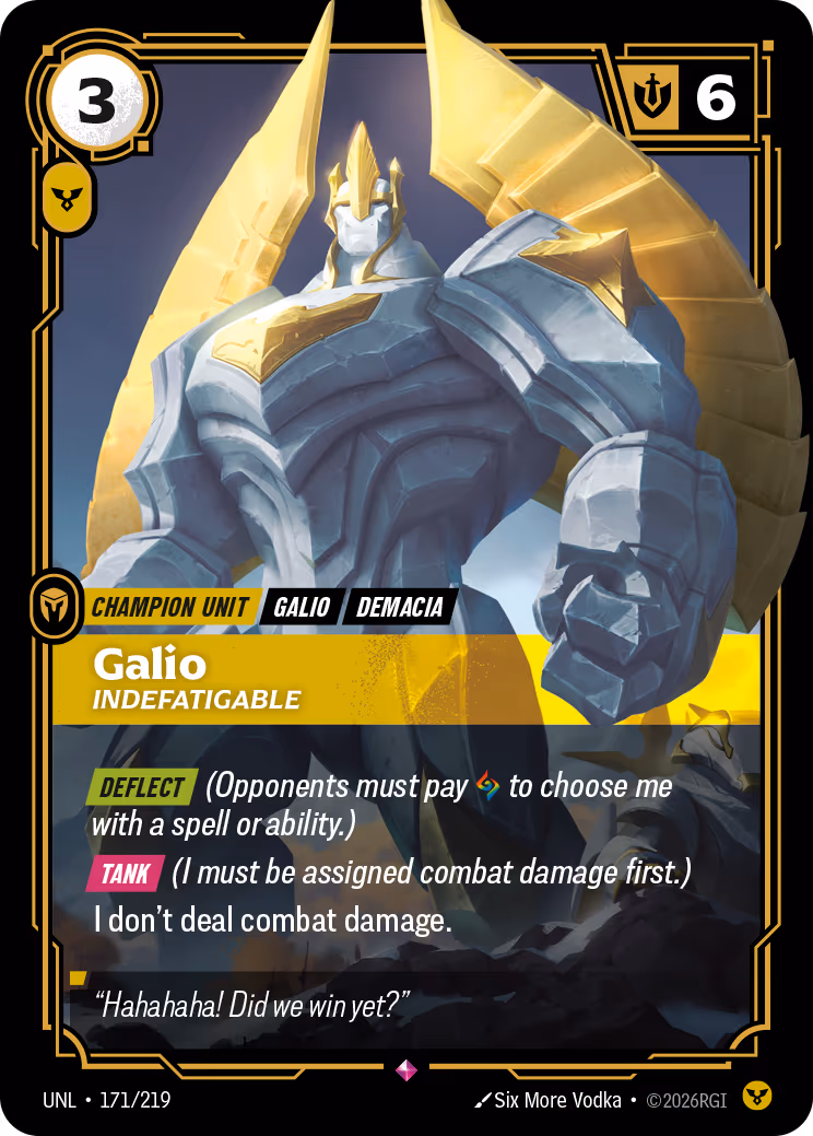 Galio - Indefatigable UNL-171 Riftbound card