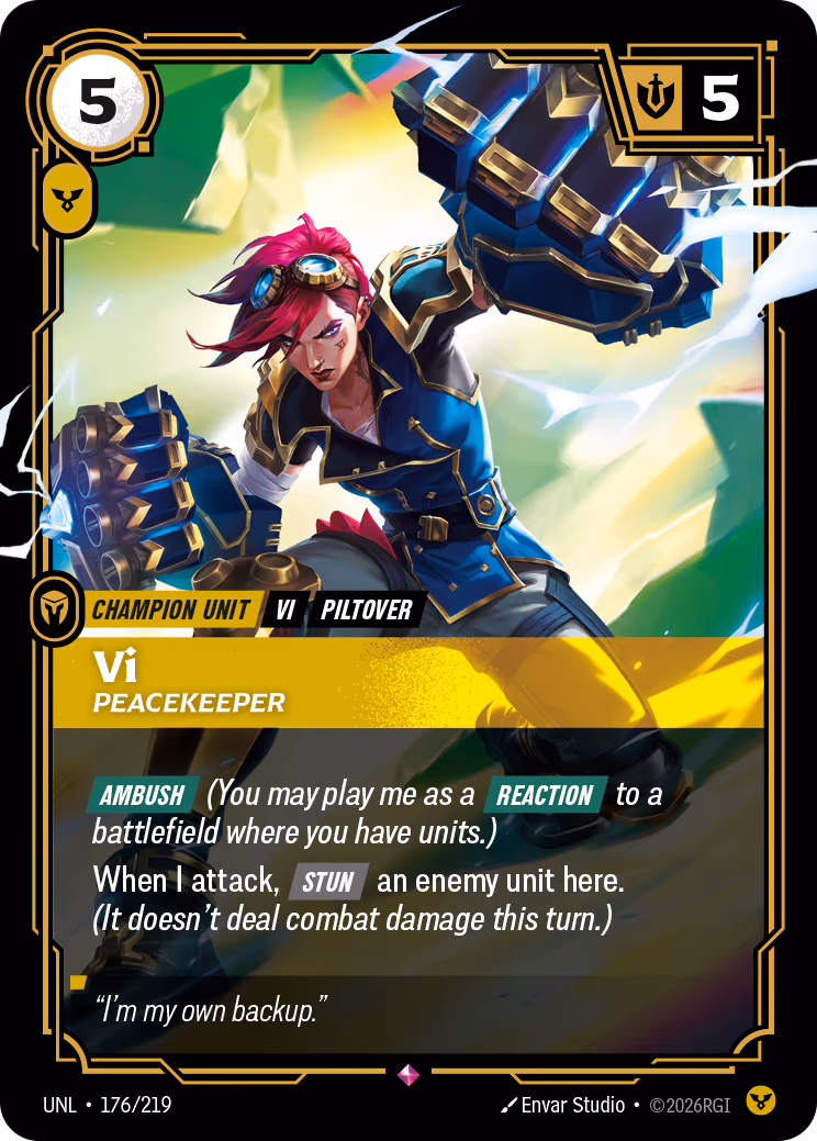 Vi - Peacekeeper UNL-176 Riftbound card