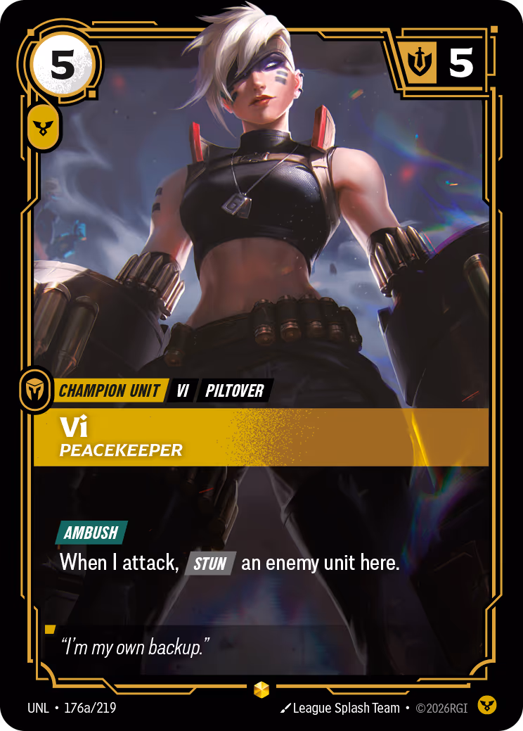 Vi - Peacekeeper UNL-176A Riftbound card