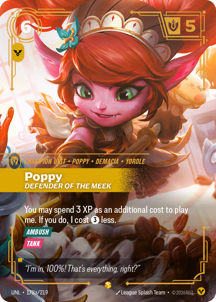 Poppy - Defender of the Meek UNL-178A Riftbound card