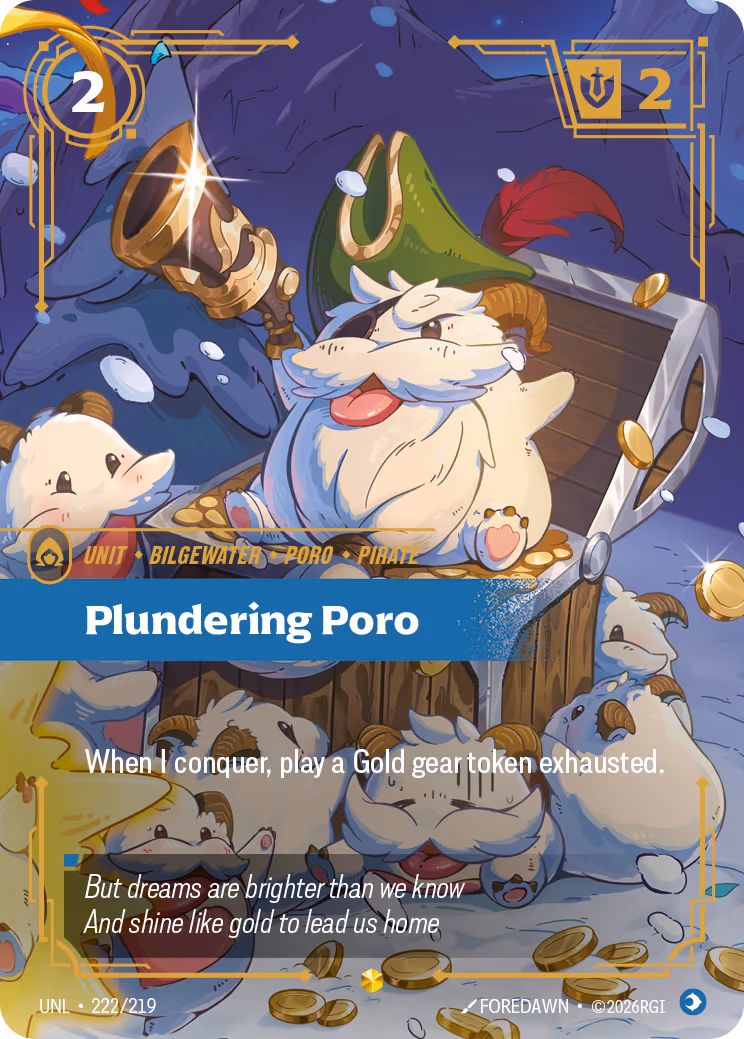 Plundering Poro UNL-222 Riftbound card