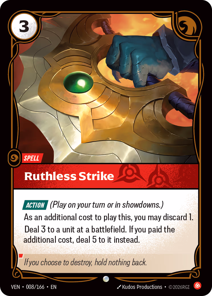 Ruthless Strike VEN-008-166 Riftbound card