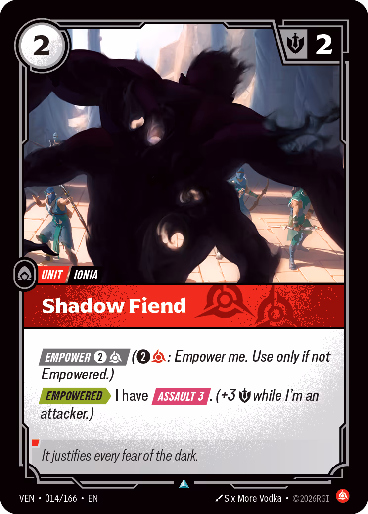 Shadow Fiend VEN-014-166 Riftbound card