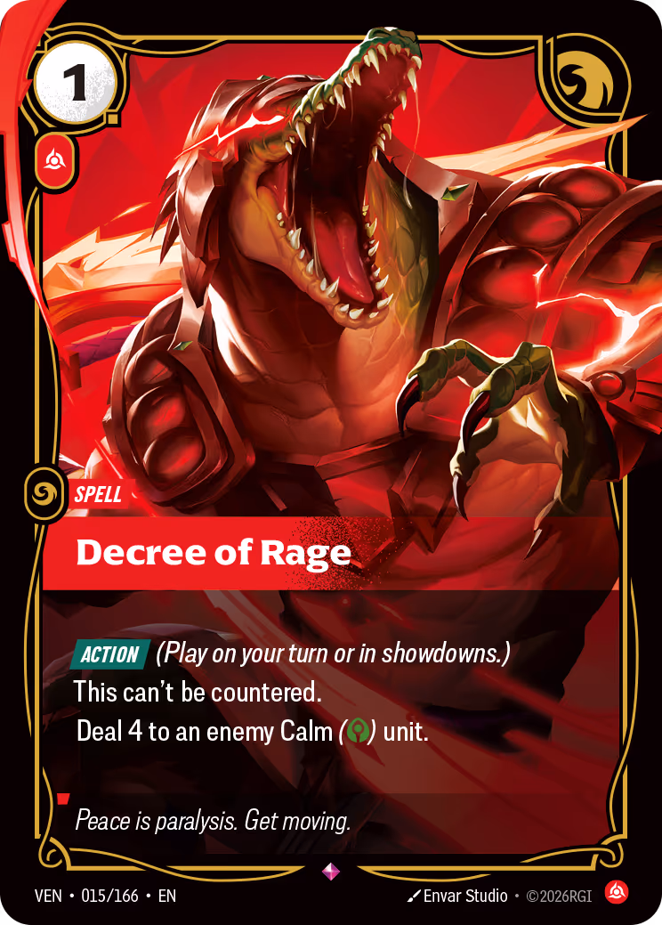 Decree of Rage VEN-015-166 Riftbound card