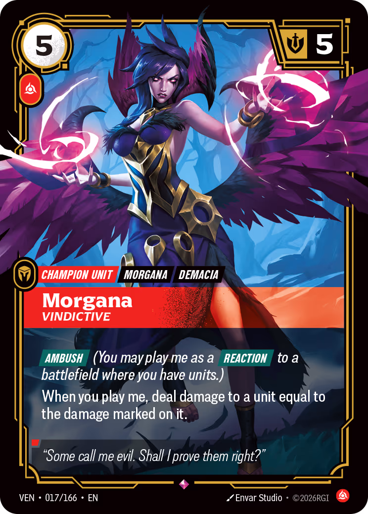 Morgana, Vindictive VEN-017-166 Riftbound card