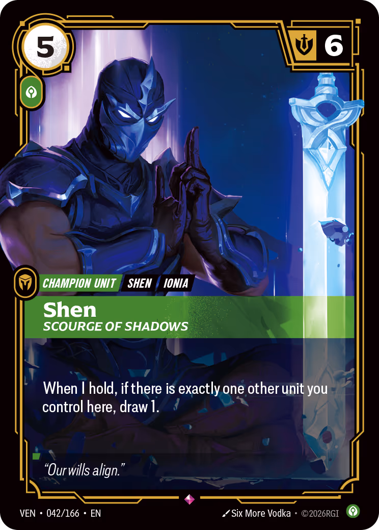 Shen, Scourge of Shadows VEN-042-166 Riftbound card