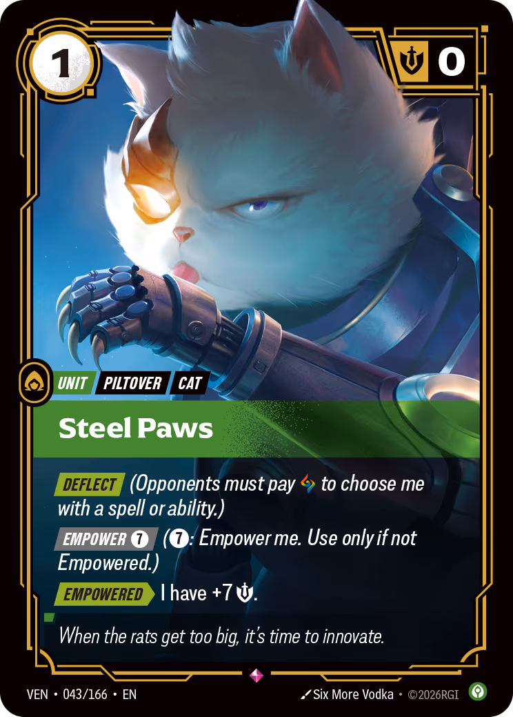 Steel Paws VEN-043-166 Riftbound card